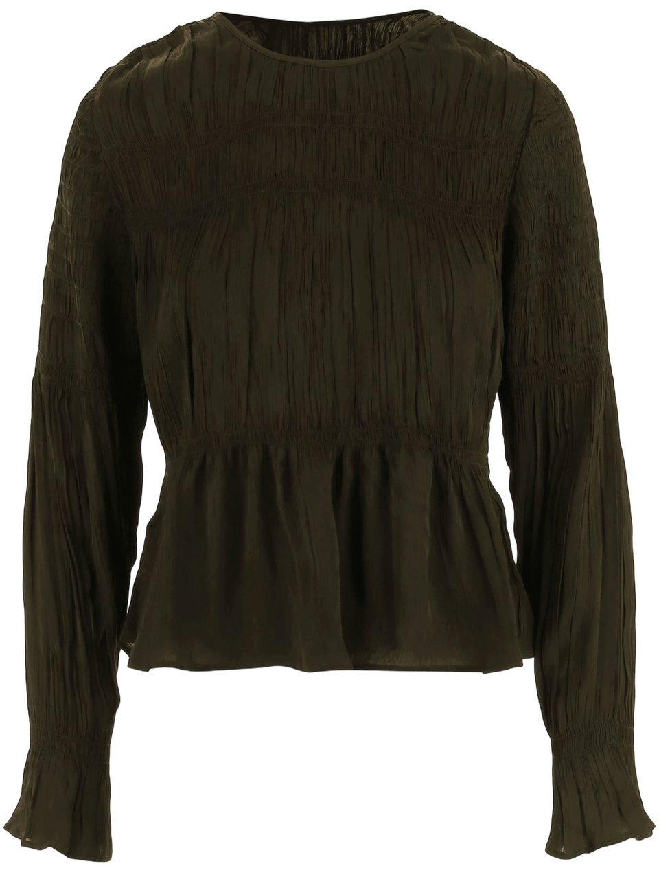 By Malene Birger Gathered Detail Blouse With Ruffled Edges Zwart