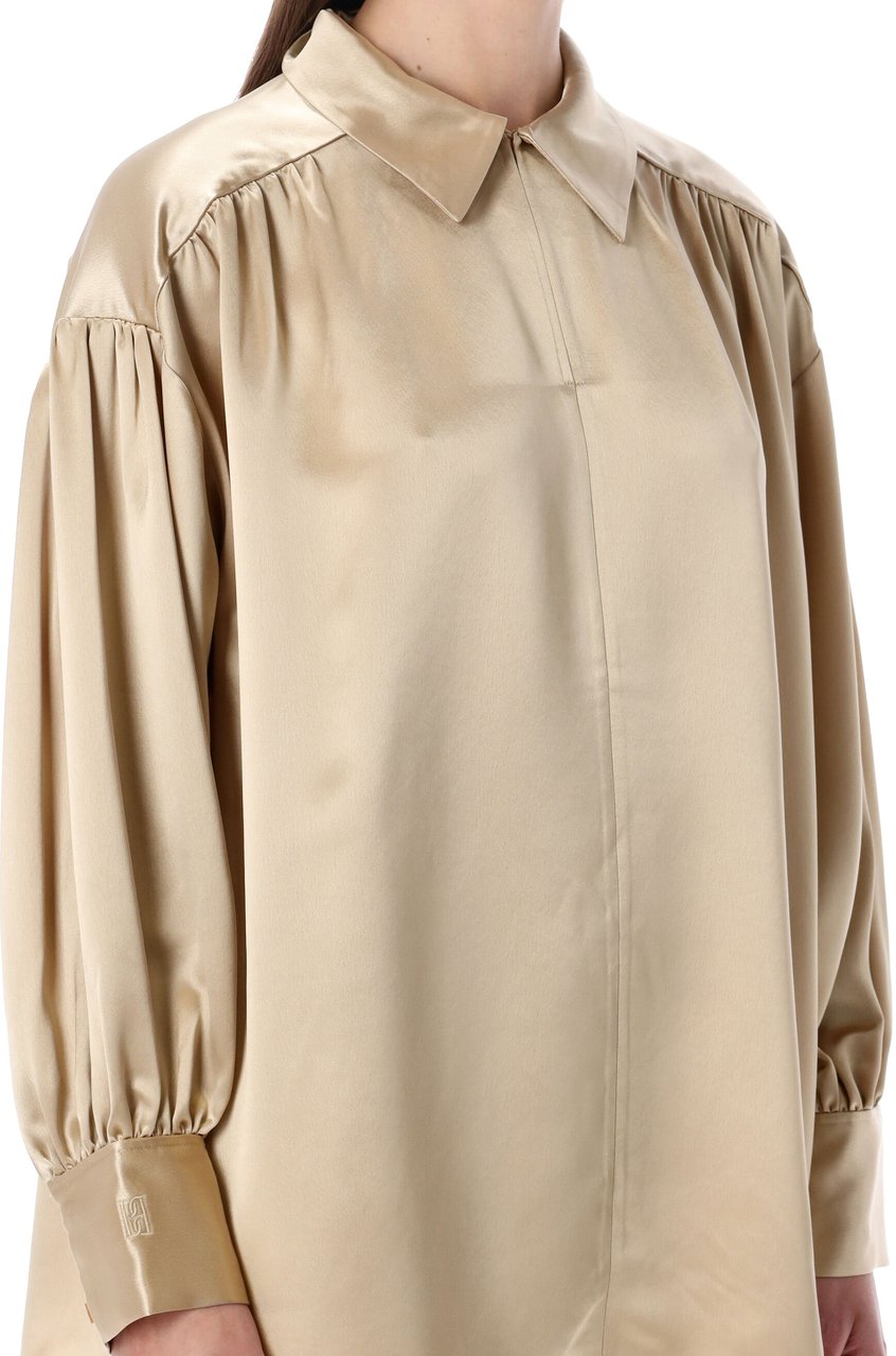 By Malene Birger Lenora Satin Shirt Old Beige Beige