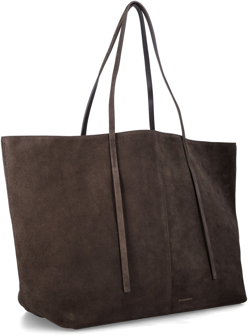 By Malene Birger Abilla Tote East West Suede Coffe Brown Bruin