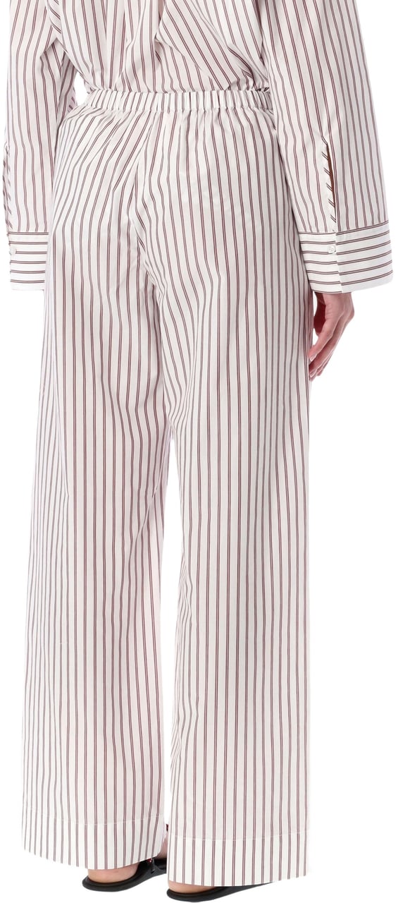 By Malene Birger Cabello Popeline Pant Cabernet Stripe Maroon