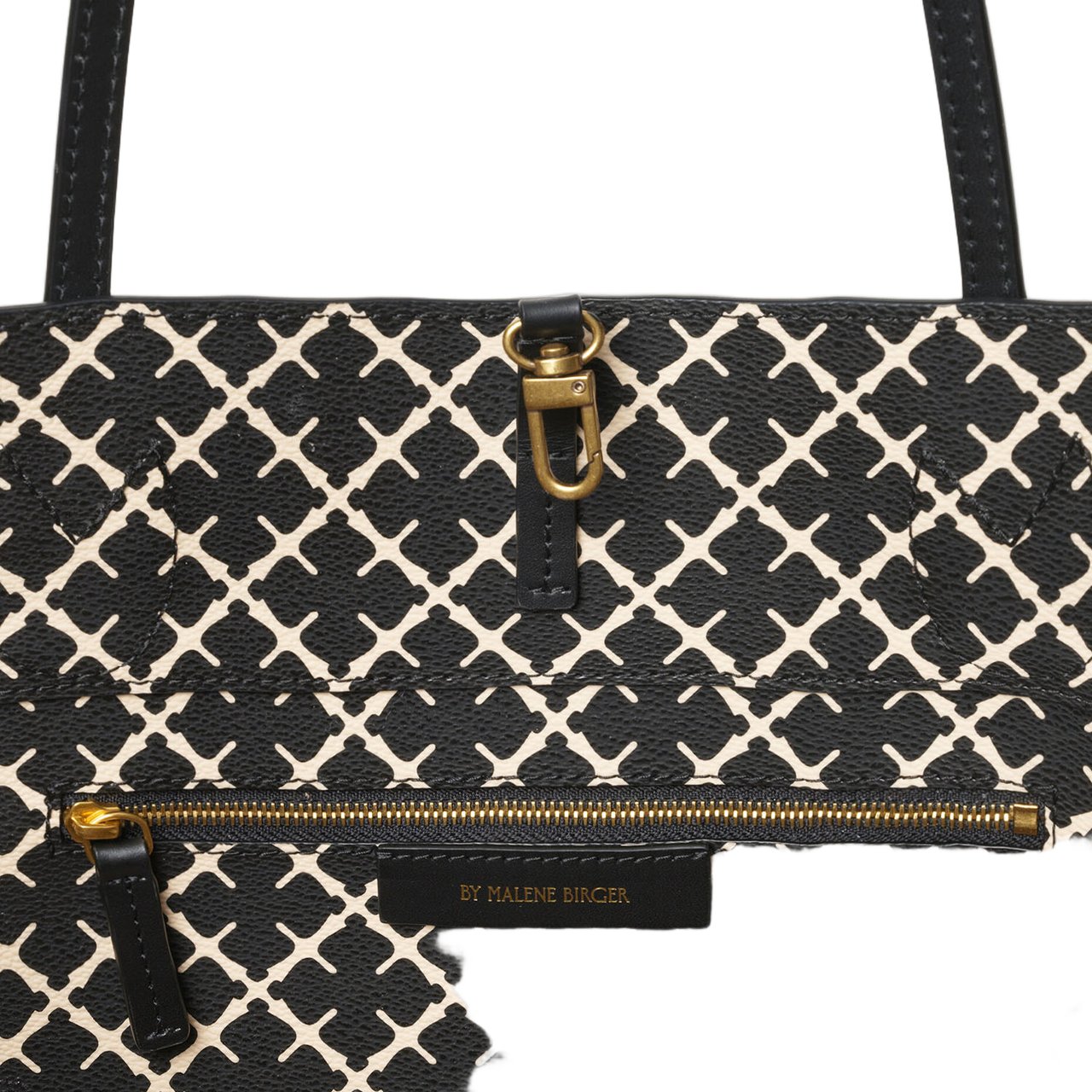 By Malene Birger Black/White Abigail Geometric Shopping Bag Zwart