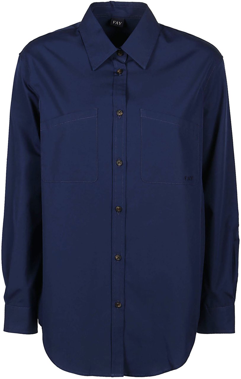 Fay Long Sleeve Shirt Blue Blauw