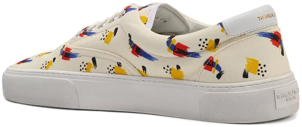Saint Laurent Saint Laurent Printed Canvas Sneakers Wit