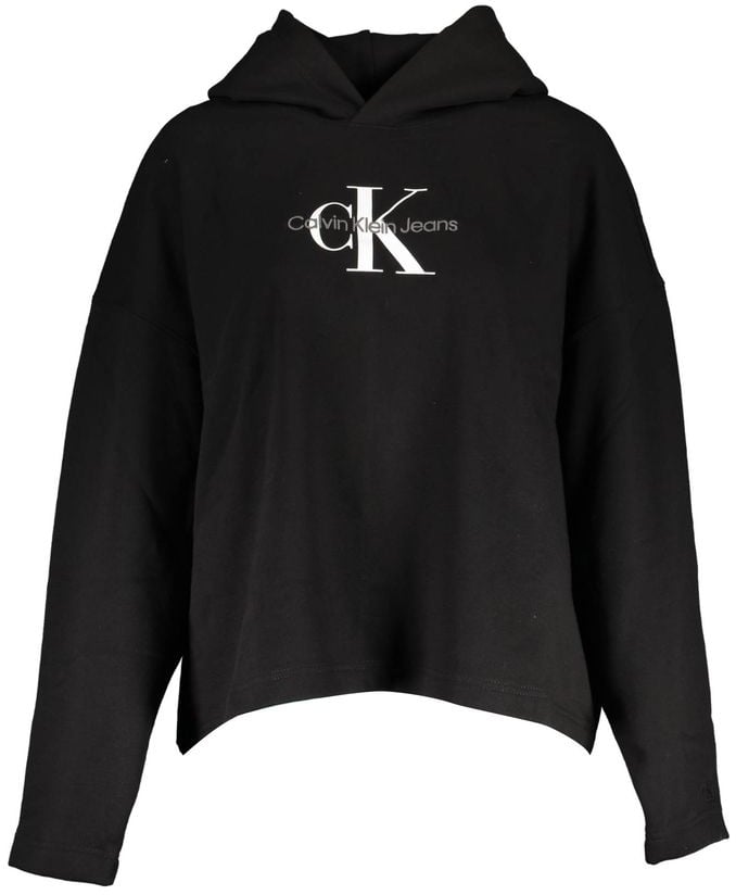 Calvin Klein Black Cotton Women's Hoodie Zwart