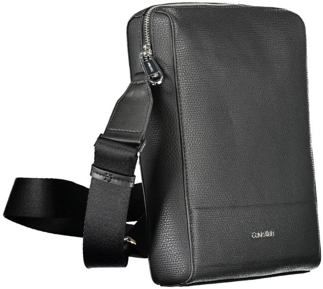 Calvin Klein Black Polyurethane Men Shoulder Bag Zwart