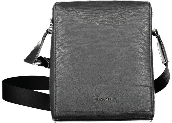 Calvin Klein Black Polyurethane Men Shoulder Bag Zwart
