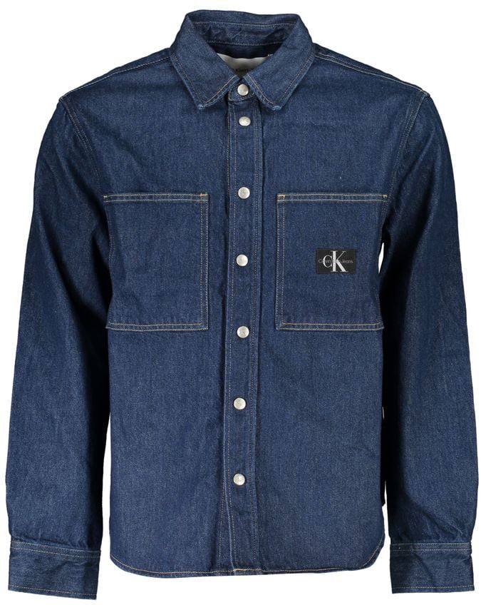 Calvin Klein Calvin Klein Blu Cotton Men Jacket Blauw