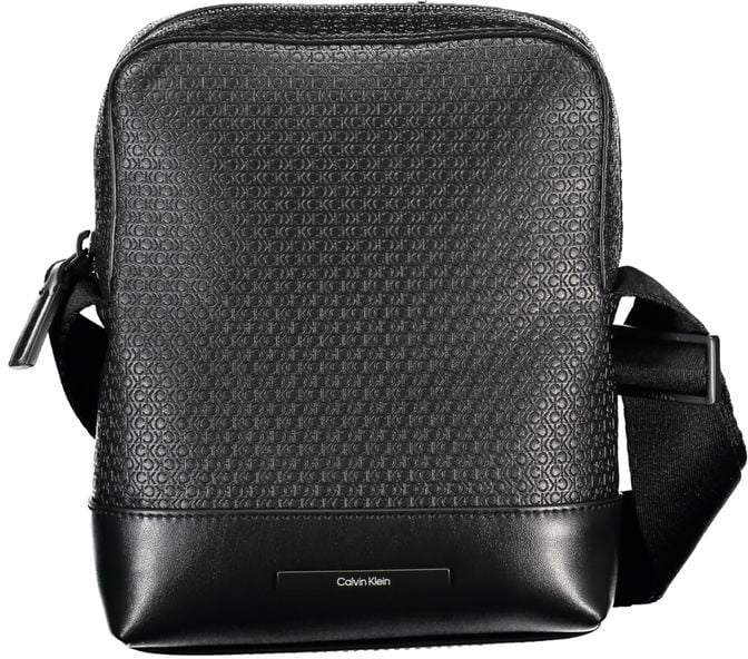 Calvin Klein Elegant Black Shoulder Bag with Contrasting Accents Zwart