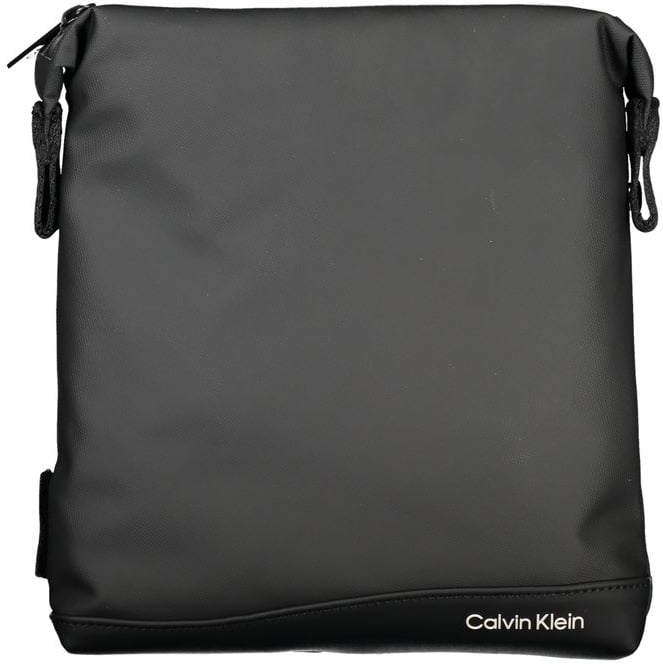 Calvin Klein Elegant Black Shoulder Bag with Contrast Details Zwart
