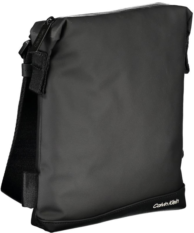 Calvin Klein Elegant Black Shoulder Bag with Contrast Details Zwart
