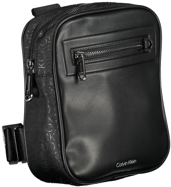 Calvin Klein Black Polyester Men Shoulder Bag Zwart