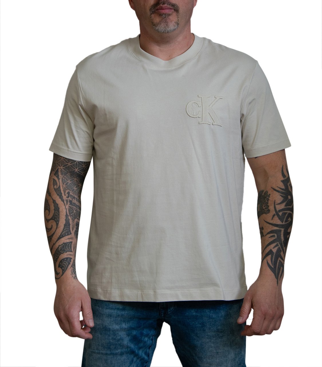 Calvin Klein Calvin Klein Jeans CK Applique Tee Beige