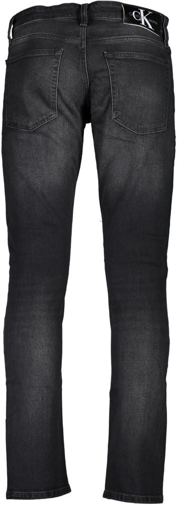 Calvin Klein Black Cotton Men's Slim-Fit Jeans Zwart