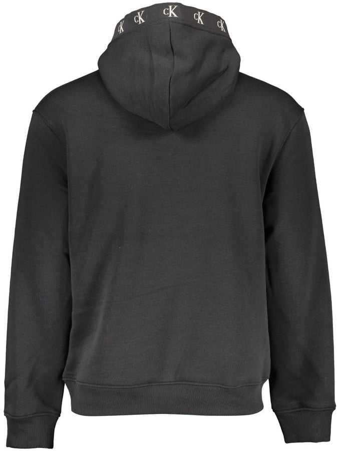 Calvin Klein Black Cotton Men's Sweatshirt with Hood Zwart