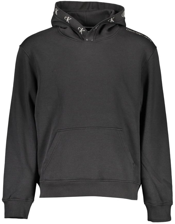 Calvin Klein Black Cotton Men's Sweatshirt with Hood Zwart