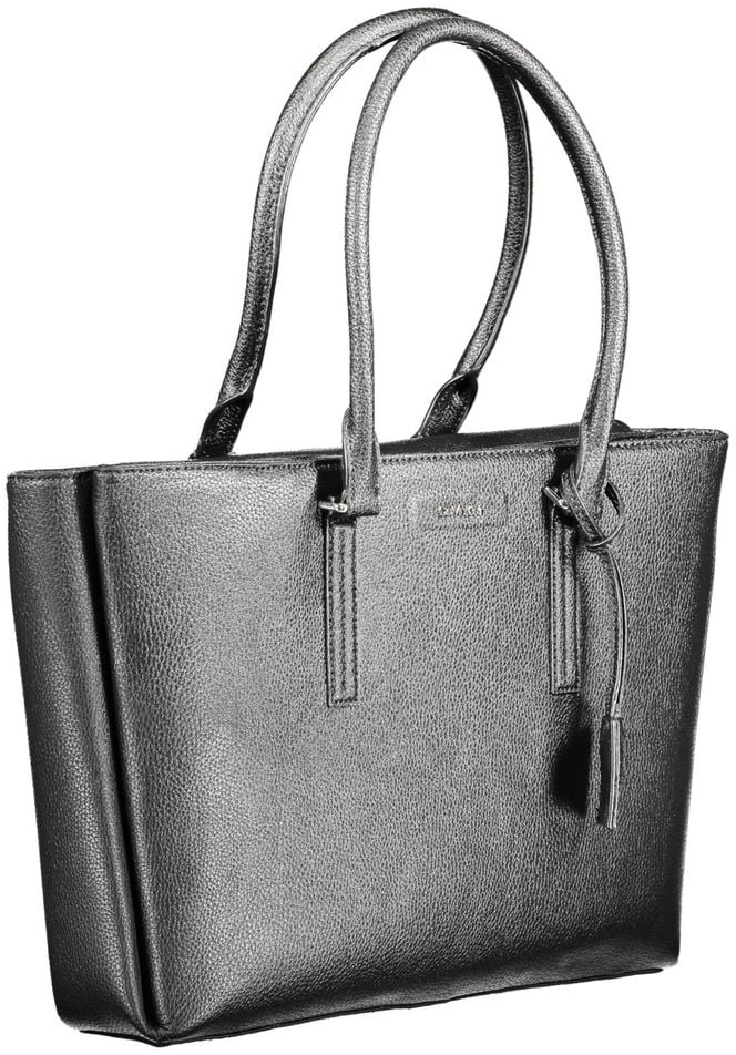 Calvin Klein Calvin Klein Black Polyurethane Women Shoulder Bag Zwart