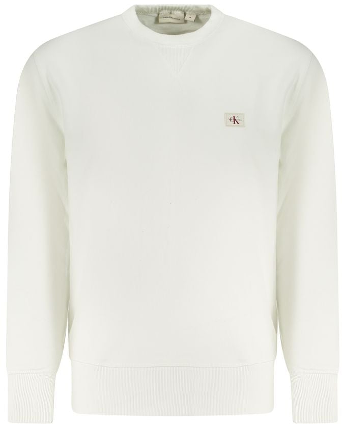 Calvin Klein White Cotton Men Sweatshirt Beige
