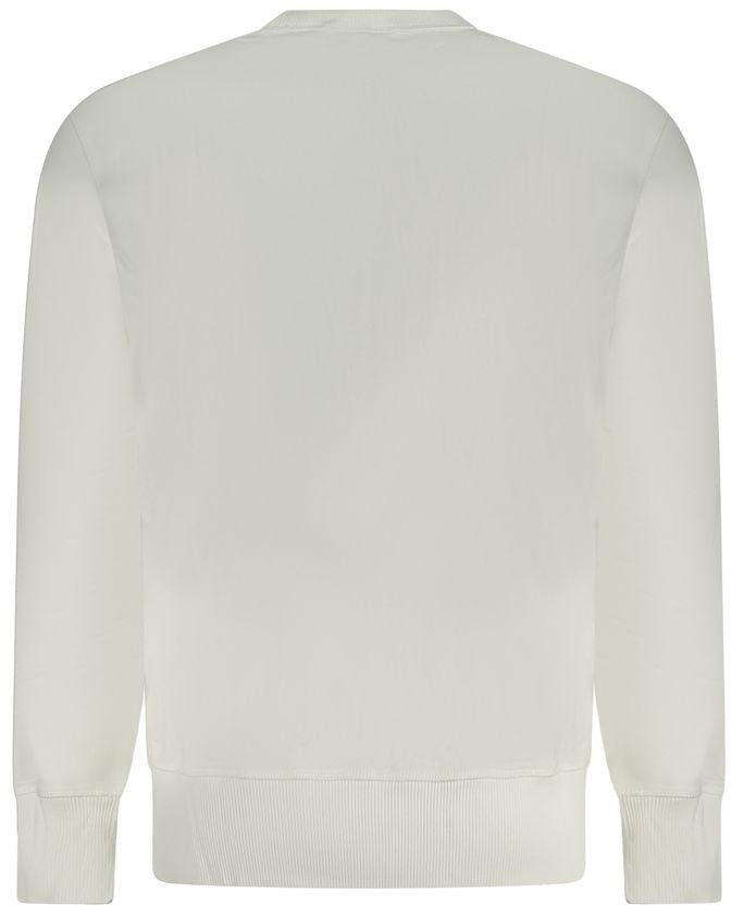 Calvin Klein White Cotton Men Sweatshirt Beige