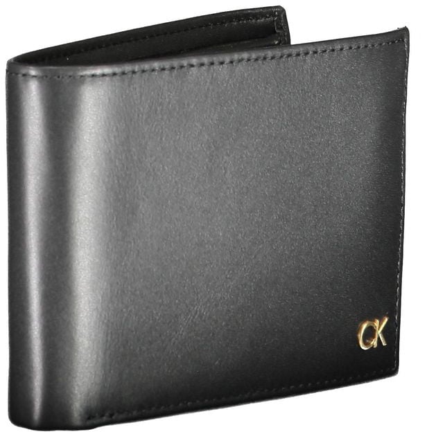 Calvin Klein Black Leather Men Wallet Zwart