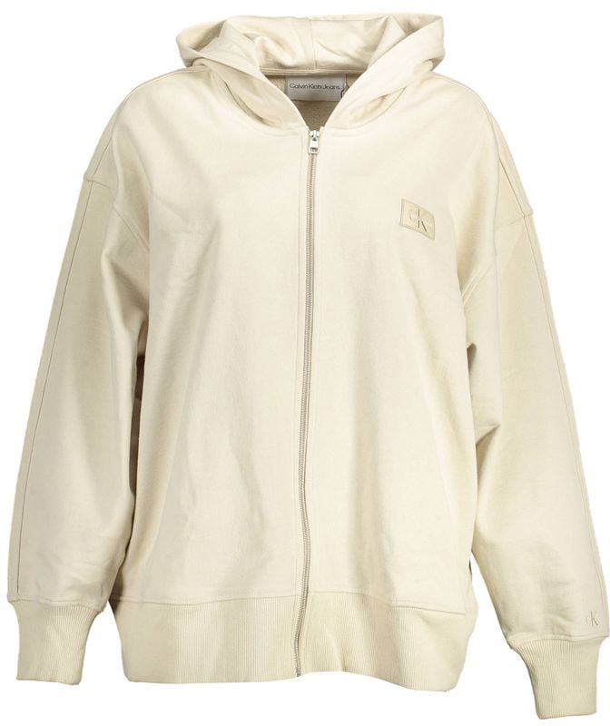 Calvin Klein Beige Cotton Women Sweatshirt Beige