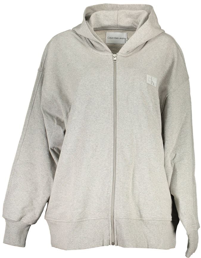 Calvin Klein Grigio Recycled Cotton Donna Felpa Grijs