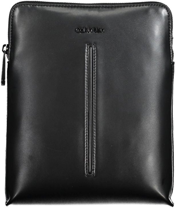 Calvin Klein Calvin Klein Black Polyurethane Men's Shoulder Bag Zwart
