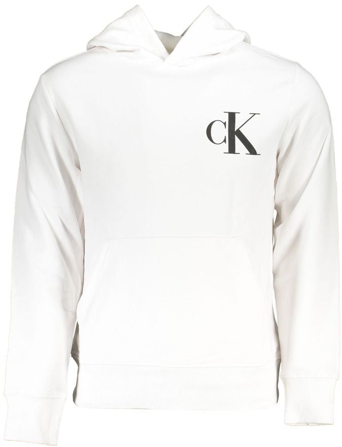 Calvin Klein Calvin Klein White Cotton Men Sweater with Hood Wit