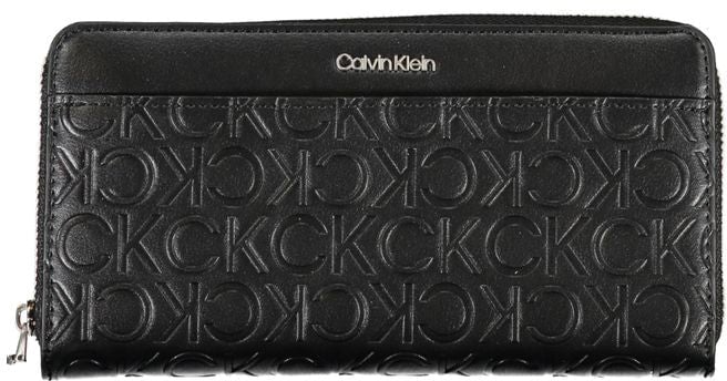Calvin Klein Calvin Klein Black Polyurethane Women Wallet Zwart