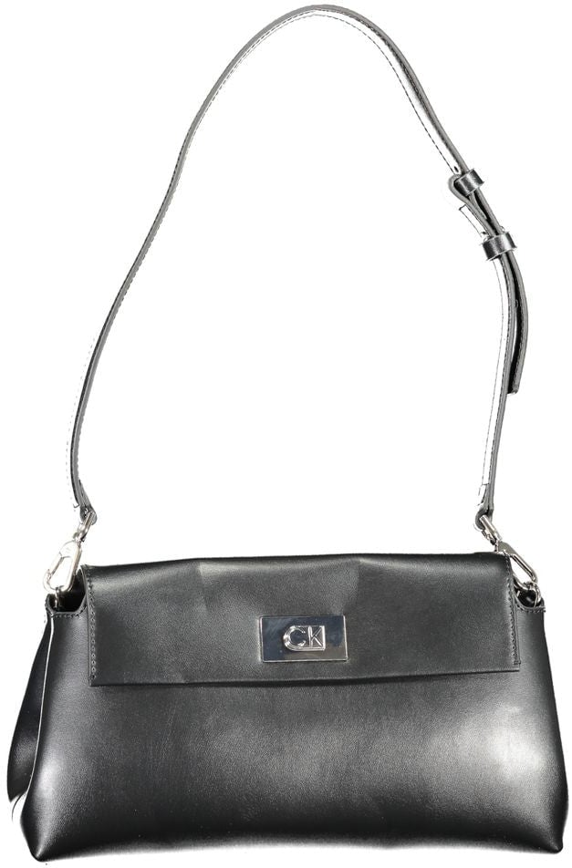 Calvin Klein Nero Polyurethane Women Shoulder Bag Zwart