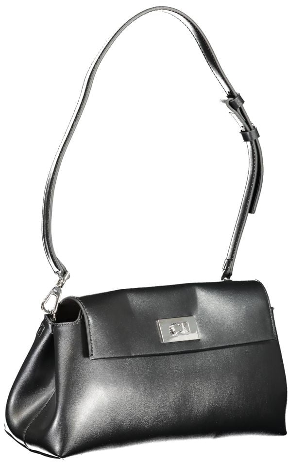 Calvin Klein Nero Polyurethane Women Shoulder Bag Zwart