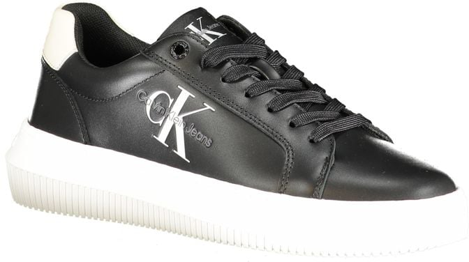 Calvin Klein White Polyester Men Sneaker Zwart