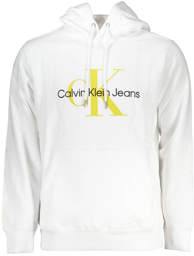 Calvin Klein White Cotton Men Sweatshirt Beige