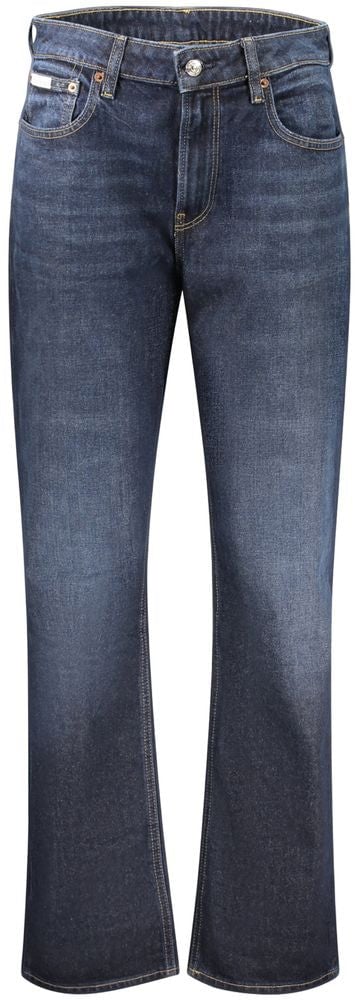 Calvin Klein Blue Cotton Women's High-Rise Jeans Blauw