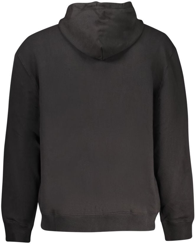 Calvin Klein Black Cotton Men's Sweatshirt Hoodie Zwart