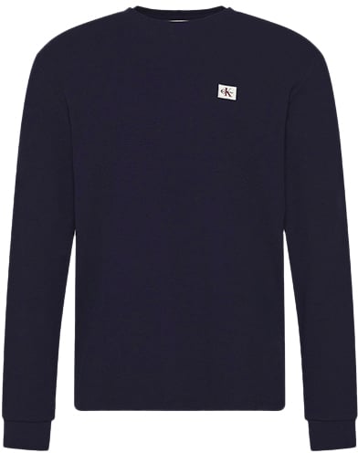 Calvin Klein Jeans LS Waffle Badge Crewneck Tee Blauw