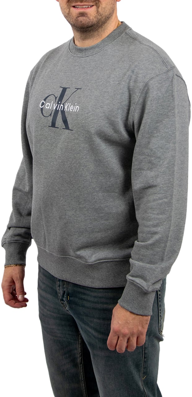 Calvin Klein Jeans LS EU 350Terry Monogram CN Sweatshirt Grijs