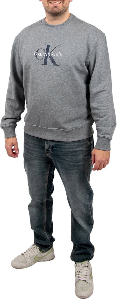 Calvin Klein Jeans LS EU 350Terry Monogram CN Sweatshirt Grijs