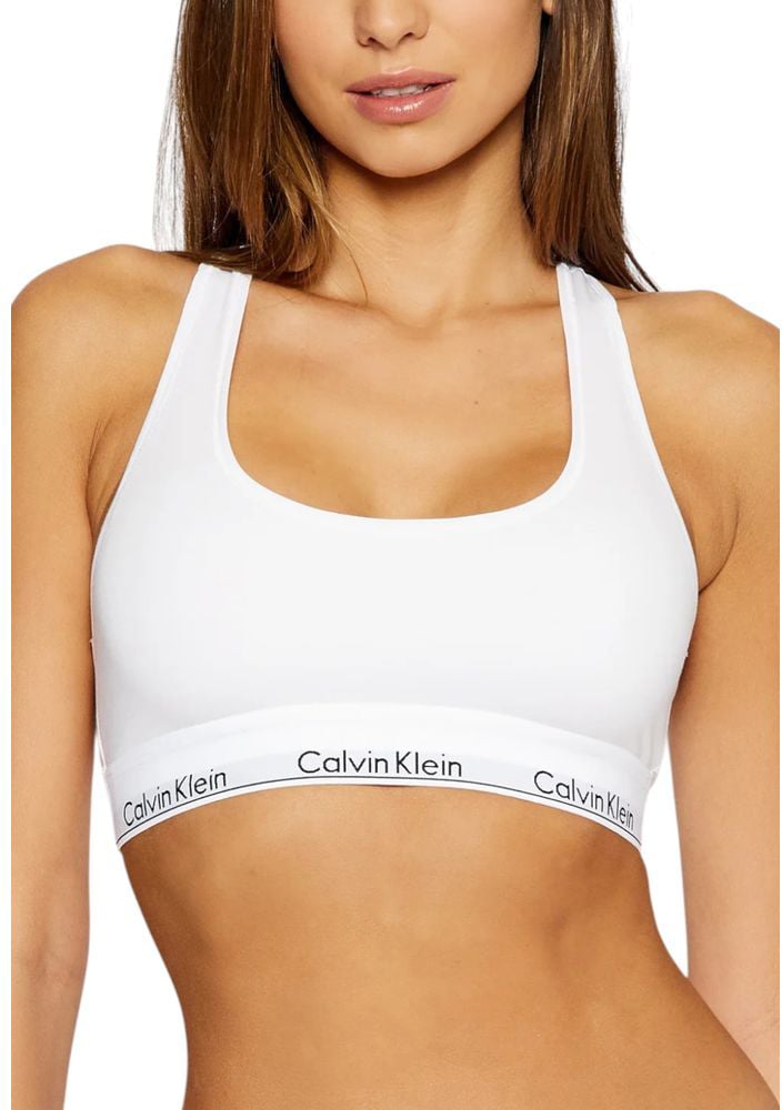 Calvin Klein Underwear White Cotton Bra Wit