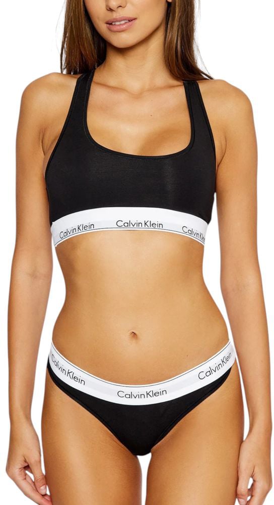 Calvin Klein Underwear Black Cotton Bra Zwart