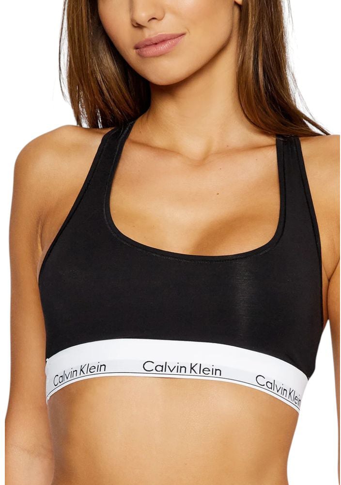 Calvin Klein Underwear Black Cotton Bra Zwart