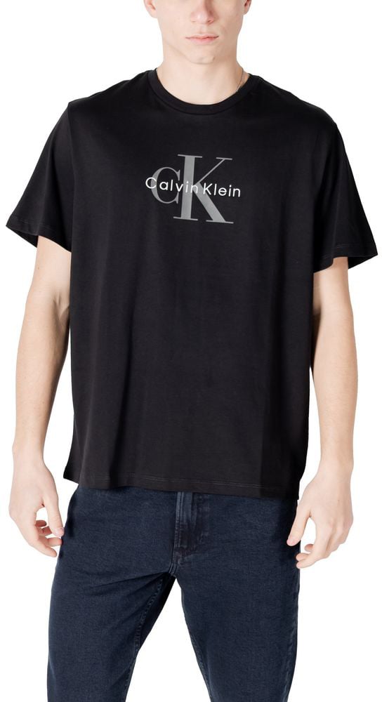 Calvin Klein Jeans Black Cotton T-Shirt Zwart