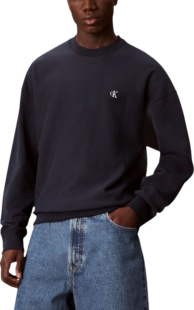 Calvin Klein Jeans Blue Cotton Sweatshirt Blauw