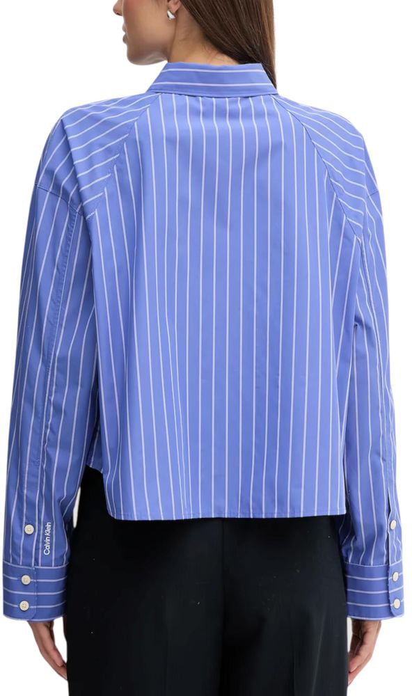 Calvin Klein Jeans Blue Cotton Blouse Blauw