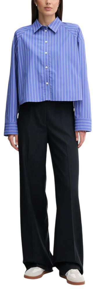 Calvin Klein Jeans Blue Cotton Blouse Blauw