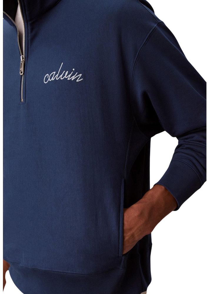 Calvin Klein Jeans Blue Cotton Sweatshirt Blauw