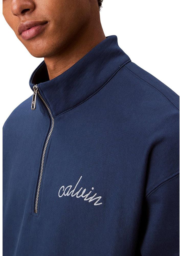 Calvin Klein Jeans Blue Cotton Sweatshirt Blauw
