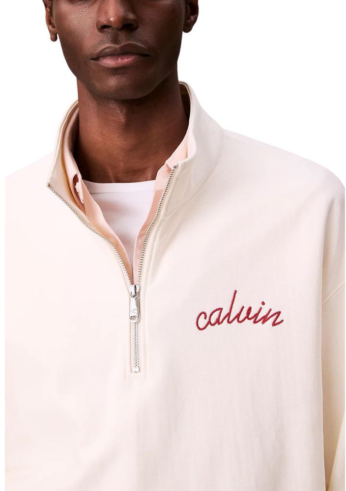 Calvin Klein Jeans White Cotton Sweatshirt Wit