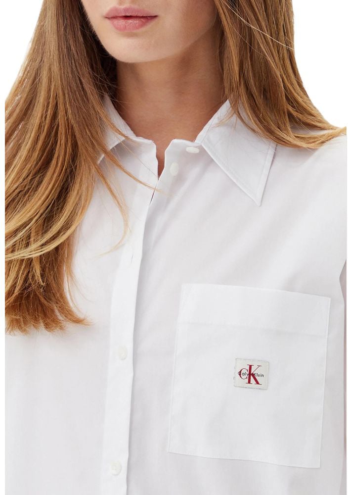Calvin Klein Jeans White Cotton Blouse Wit