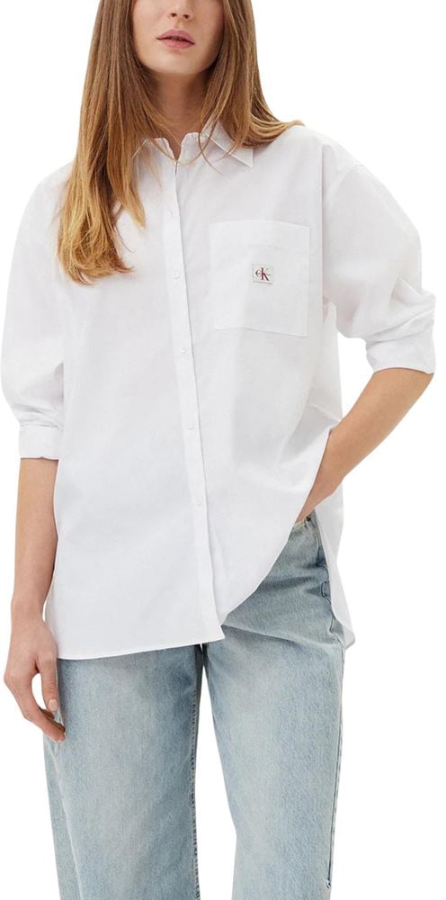 Calvin Klein Jeans White Cotton Blouse Wit