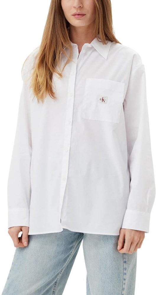 Calvin Klein Jeans White Cotton Blouse Wit